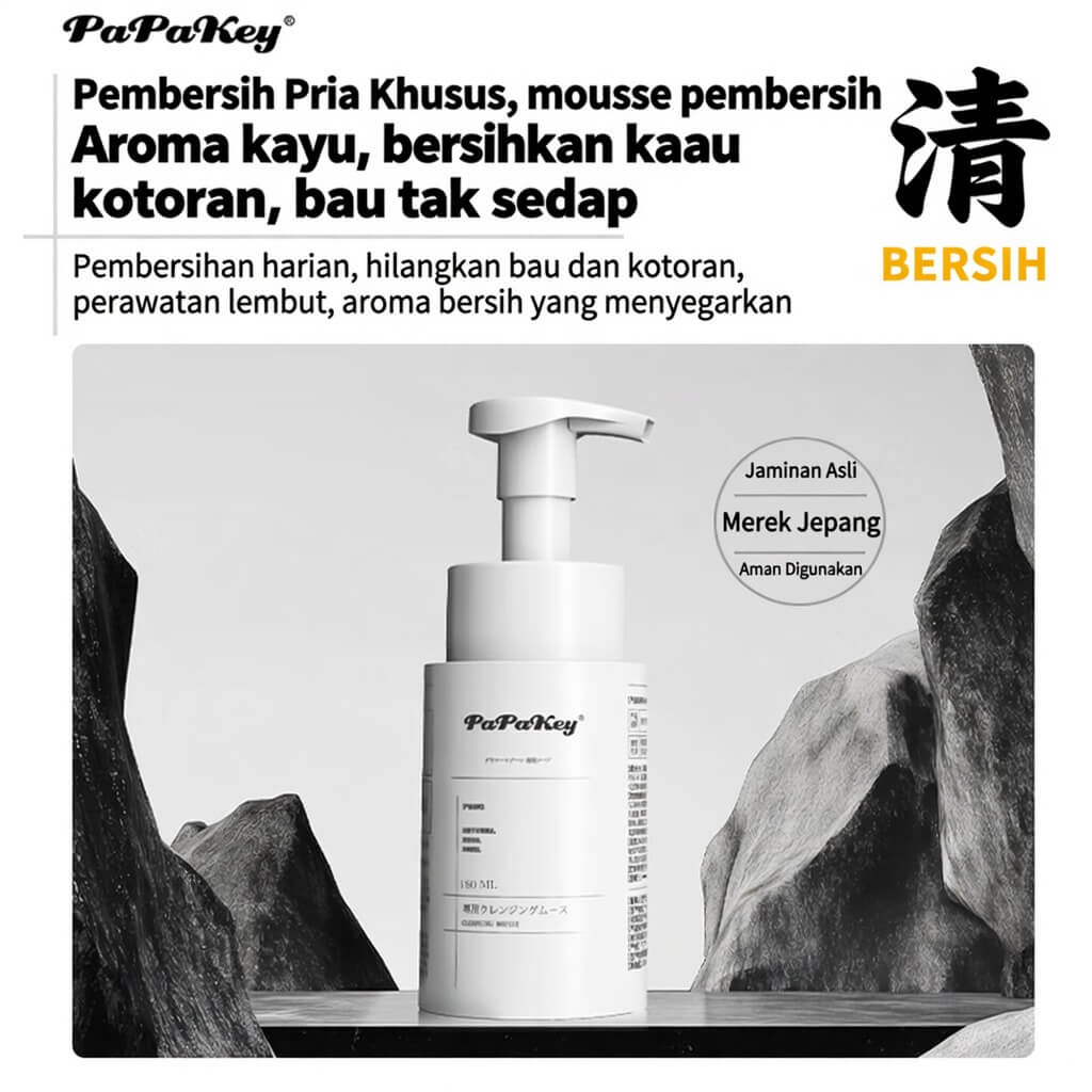 Papakey CLEAN – Busa Pembersih Area Intim Pria | Atasi Gatal & Bau | Cairan Pembersih 180ml | Bisa Dipakai Pria & Wanita - Gambar 3