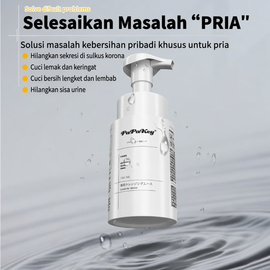 Papakey CLEAN – Busa Pembersih Area Intim Pria | Atasi Gatal & Bau | Cairan Pembersih 180ml | Bisa Dipakai Pria & Wanita - Gambar 4